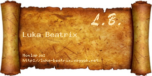 Luka Beatrix névjegykártya